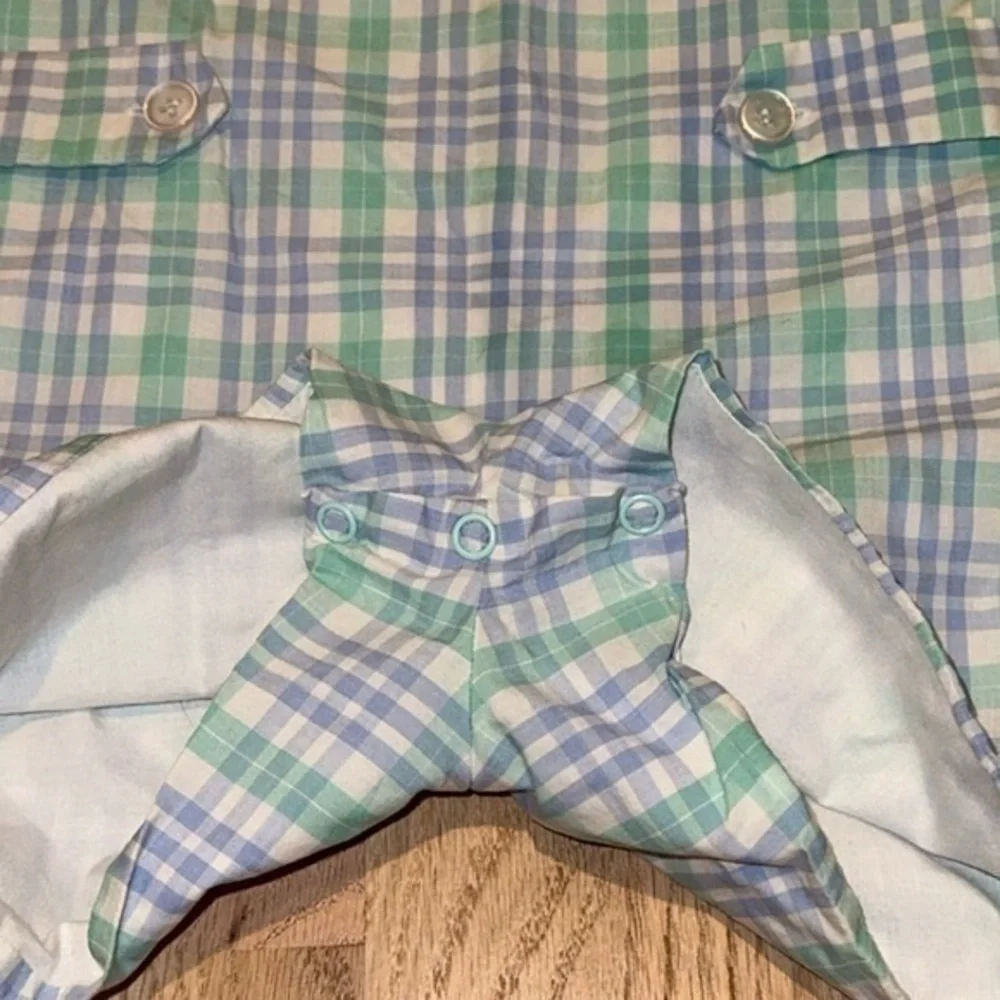 Bailey Boys Blue Green Plaid Jon Jon‎ with Tabs 24 Months